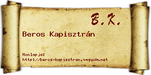 Beros Kapisztrán névjegykártya